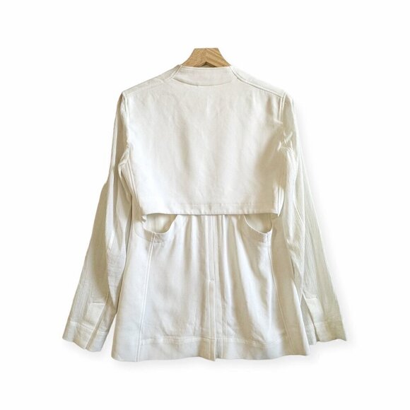 Helmut Lang Torsion‎ White Cutout Blazer, Size 4 - Picture 3 of 16